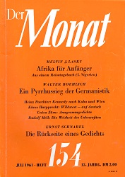 DER MONAT. 13. Jahrgang 1961, Nummer 154