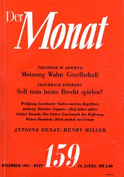 DER MONAT. 14. Jahrgang 1961, Nummer 159