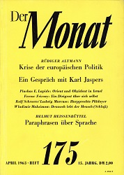 DER MONAT. 15. Jahrgang 1963, Nummer 175