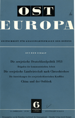 The Soviet Policy Regarding Germany in Early Summer 1953 Cover Image