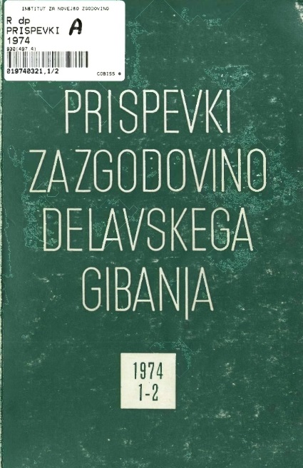 The Foundation of the Society „Vzajemnost" (Solidarity) in Ljubljana in 1909 Cover Image