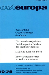 The Impact of Breshnev's Visit to Bonn on the German-Soviet Relationship  Cover Image