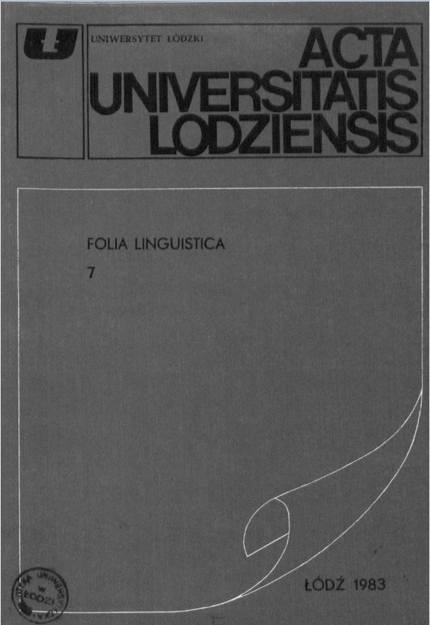 The use of audio-visual aids in the process of teaching English in secondary schools in Łodź Cover Image