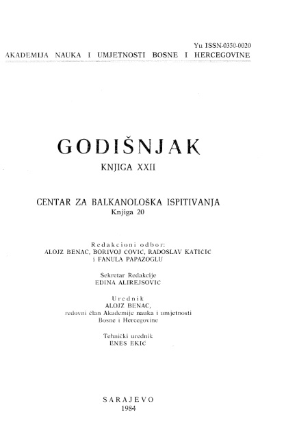 Contributions to Topography of Roman and Pre-Roman Communications and Settlements in Roman Province Dalmatia