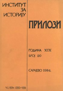 БИБЛИОГРАФИЈА ПРИЛОГА ИНСТИТУТА ЗА ИСТОРИЈУ У САРАЈЕВУ (1965-1982, I-XVIII, 1-19)