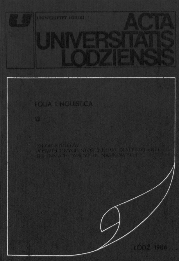 Onomastołogical aspects of certain little-polonisms in dialects of the Lublin area Cover Image