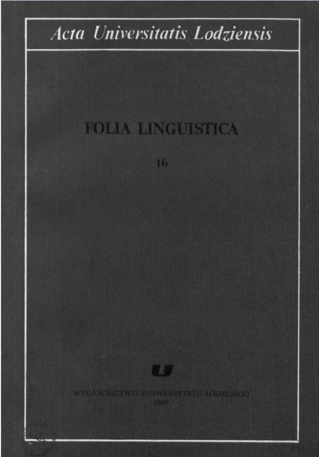 Nasal vowels and groups of the AN type in the dialects of the Bełchatów District Cover Image