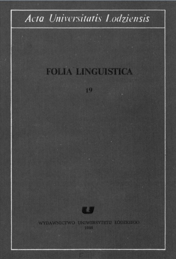 Some Remarks Concerning English Ambiquous Nominal Clauses and Their Relative and Interrogative Equivalent sin Polish Cover Image