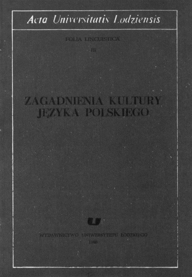 Z problematyki kultury języka polskiego