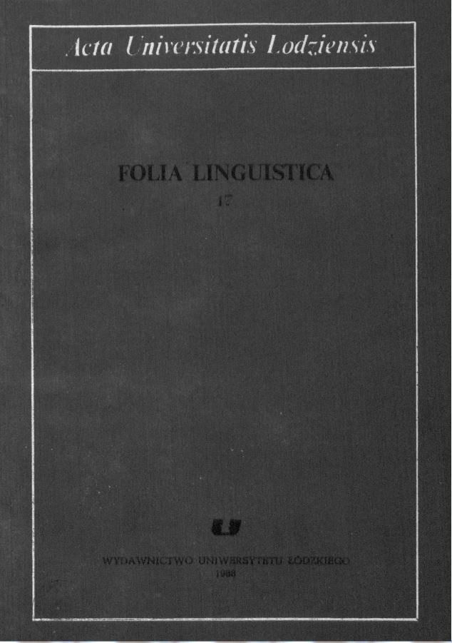 Lexical and grammatical foundations of the study of word formation in the Polish school Cover Image