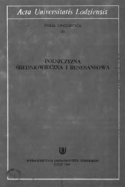 "Ustawienie o piercach a prokuratorzech albo o rzecznikoch" : ze studiów nad staropolską terminologią prawniczą