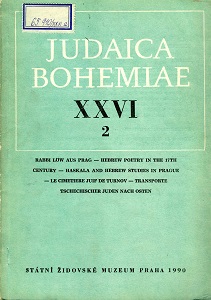 Jewish Hebrew Studies in the Czech Lands in the Pre-Enlightenment and Enlightenment Periods. Part II - Avigdor ben Simha of Glogau (Hlohov), a Grammarian of the Early Haskala Cover Image