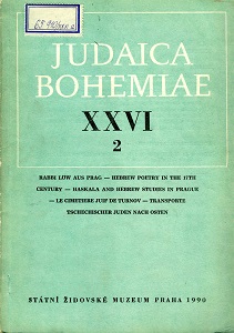 Hebrew Lyrico-Epic Poetry of the 17th Century in Literary Context of Bohemia and Moravia