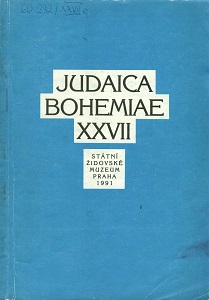 Jewish Hebrew Studies in the Czech Lands in the Pre- -Enlightenment and Enlightenment Periods. Part III. Beginnings of Modern Teaching of Hebrew at the Main Jewish School in Prague