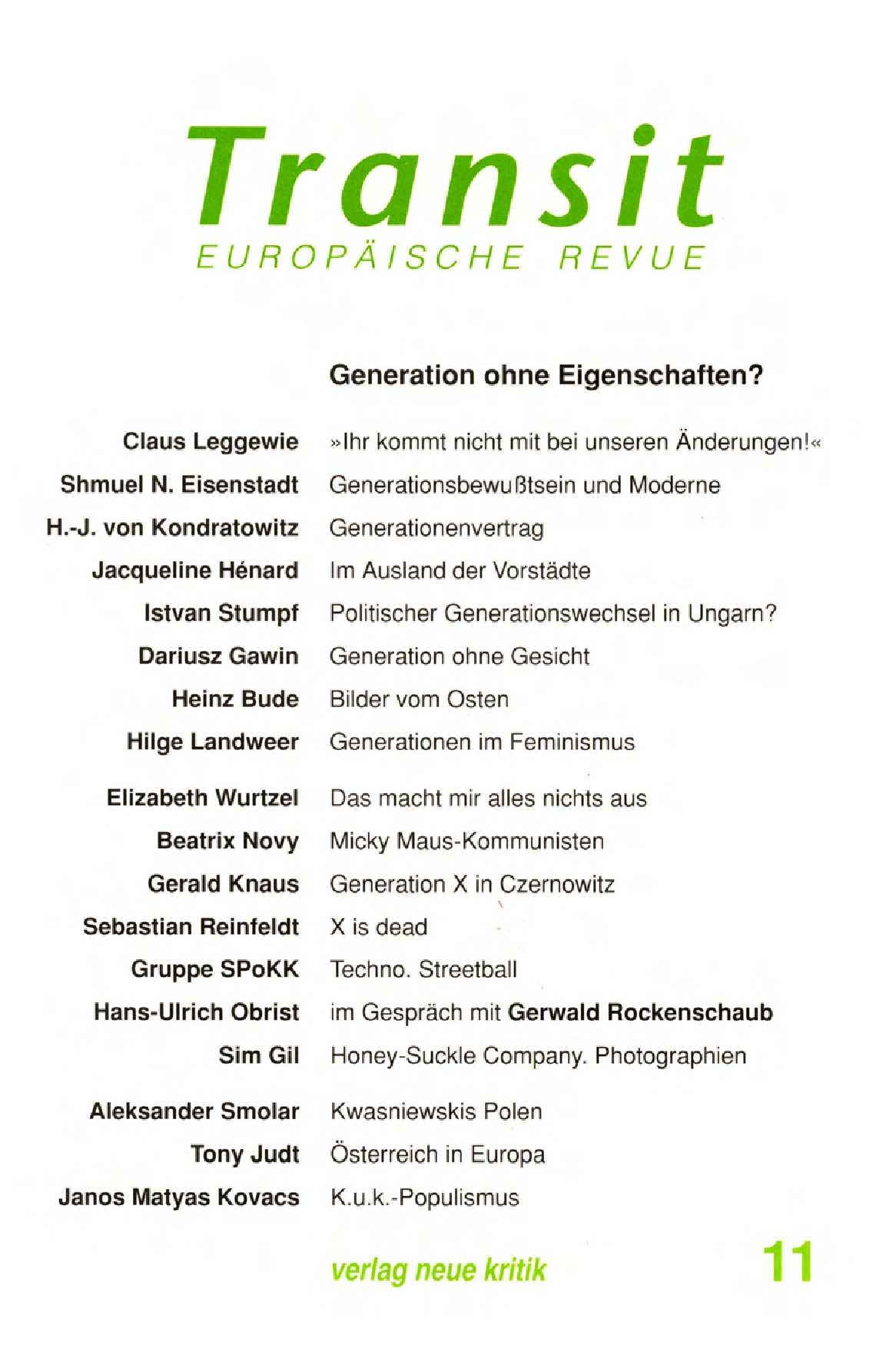 Generationsbewußtsein und Moderne Cover Image