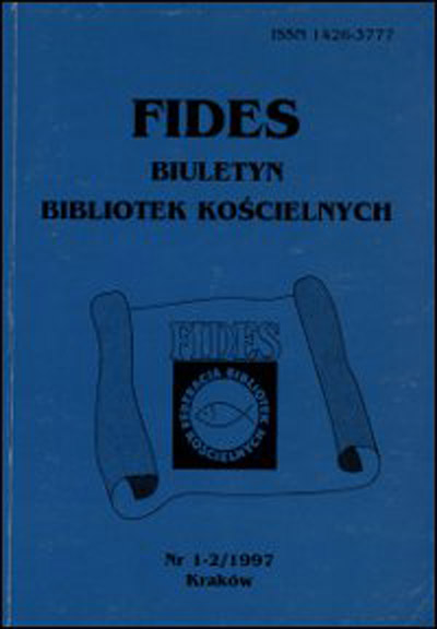 Report from the Third General Assembly of the Federation of the FIDES Church Libraries on 13.05.1997 Cover Image