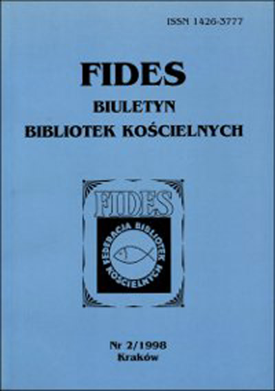 Report on the activities of the Federation FIDES for the period 14. V 1997 - 25. VI 1998r. Cover Image