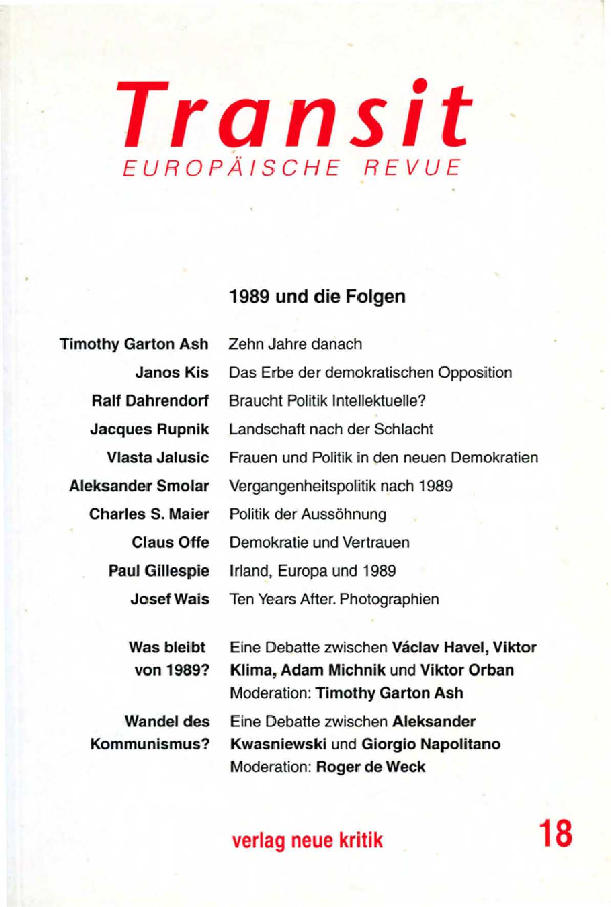 Was bleibt von 1989 Cover Image