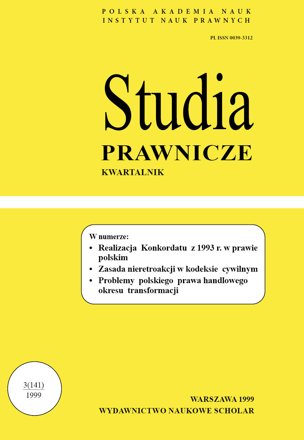 Problems of Polish commercial law during the transformation period Cover Image