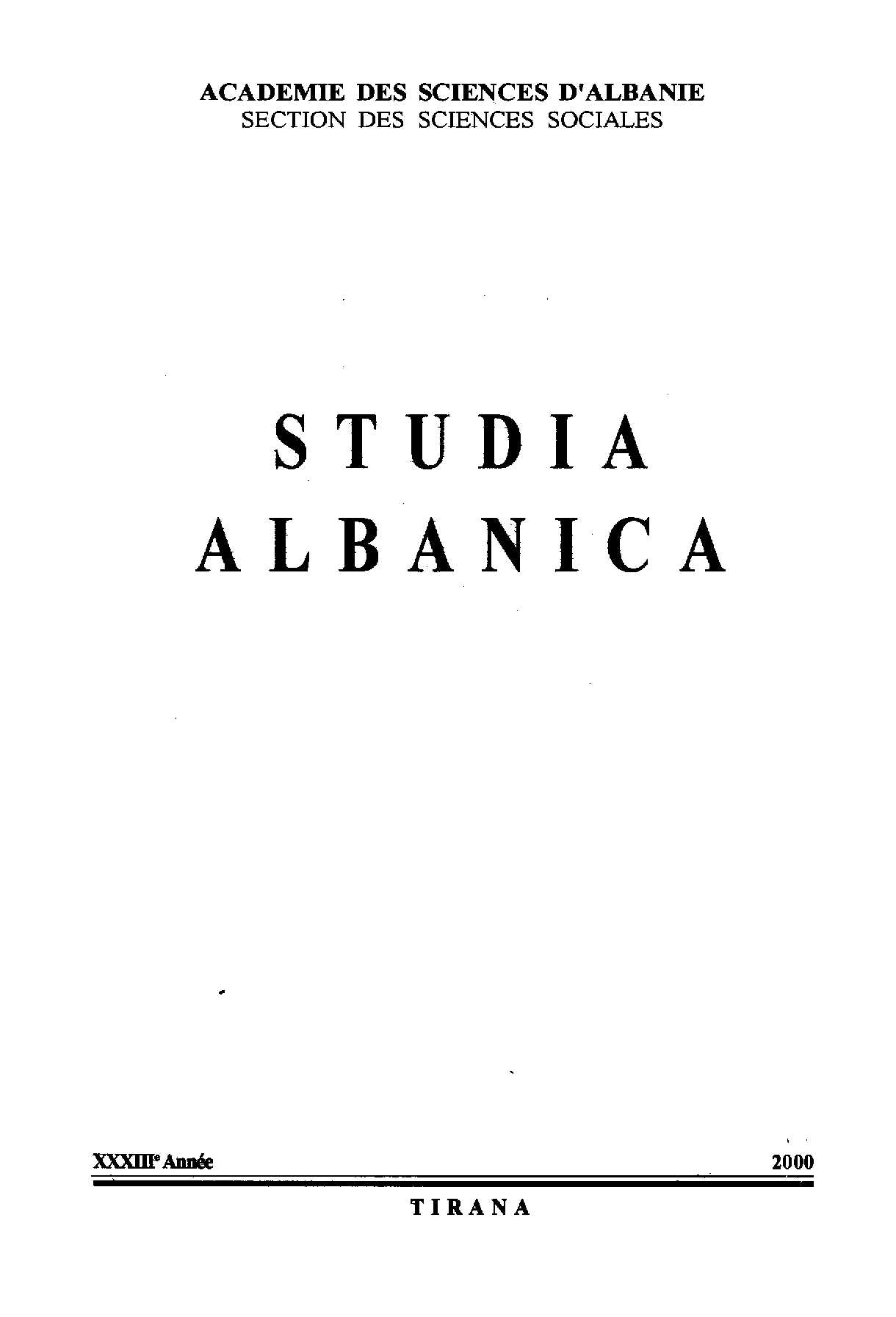 L'Albanie depuis les Conferences Balkaniques au Pacte Balkanique (1930-1934)