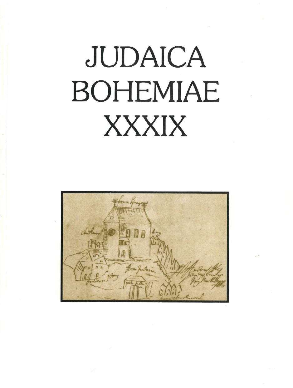 The Project “Bohemia, Moravia et Silesia Judaica” Concept – Scope – Results, 1999-2003 Cover Image
