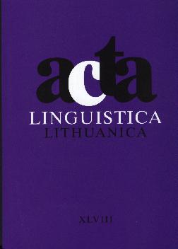 The quantity of unstressed vowels in Standard Lithuanian Cover Image