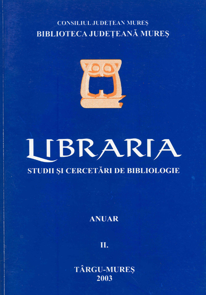 Criteria Used in Order to Edit the Bio-Bibliographical Dictionary Scientists from Mureş County Cover Image