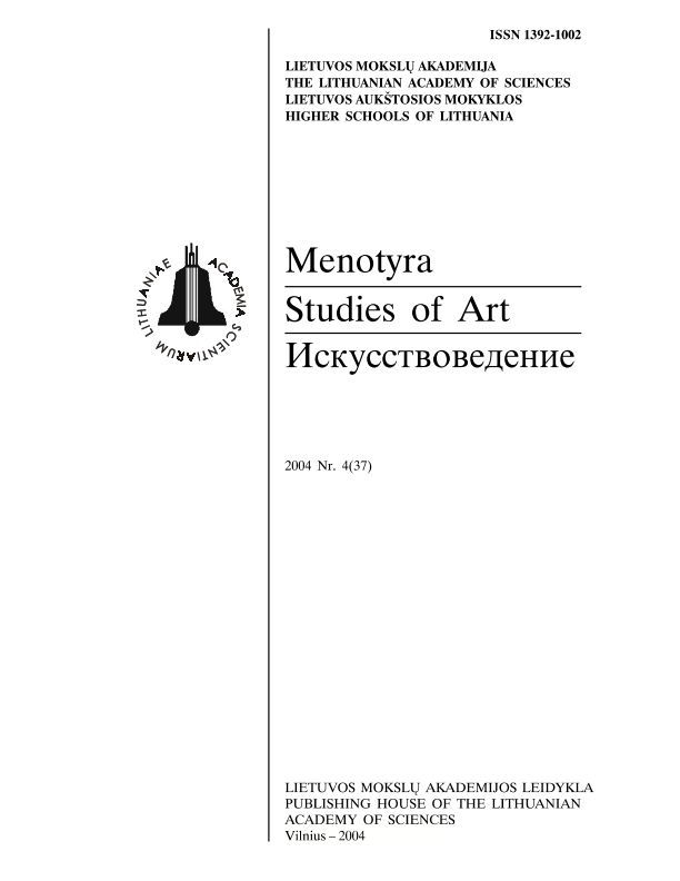 Some propositions and considerations on the issue of the process of modernization of Lithuanian scenography (1920-1940) Cover Image