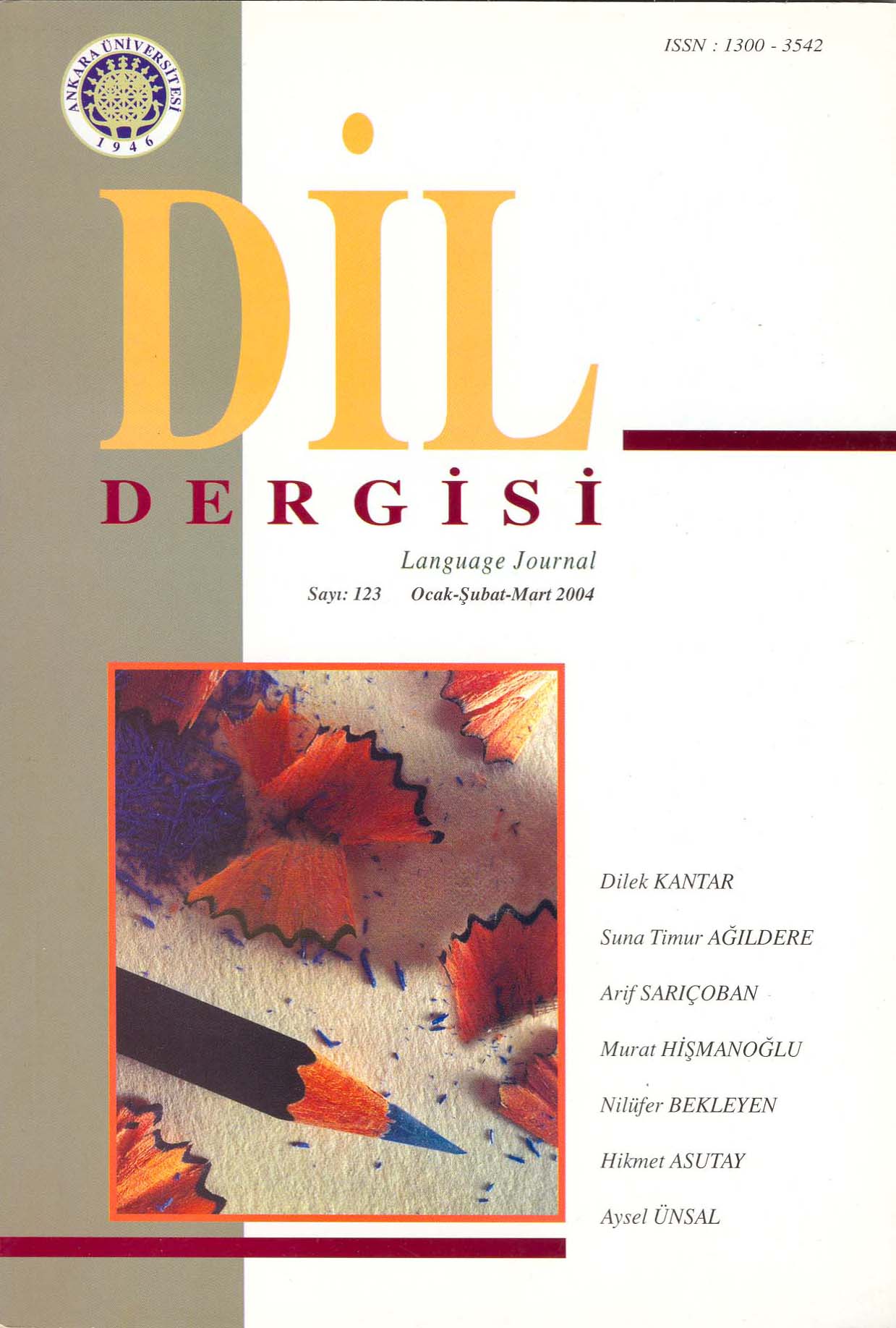 List of the Articles published in 2003 in the Language Journal (Issues: 118-122) Cover Image