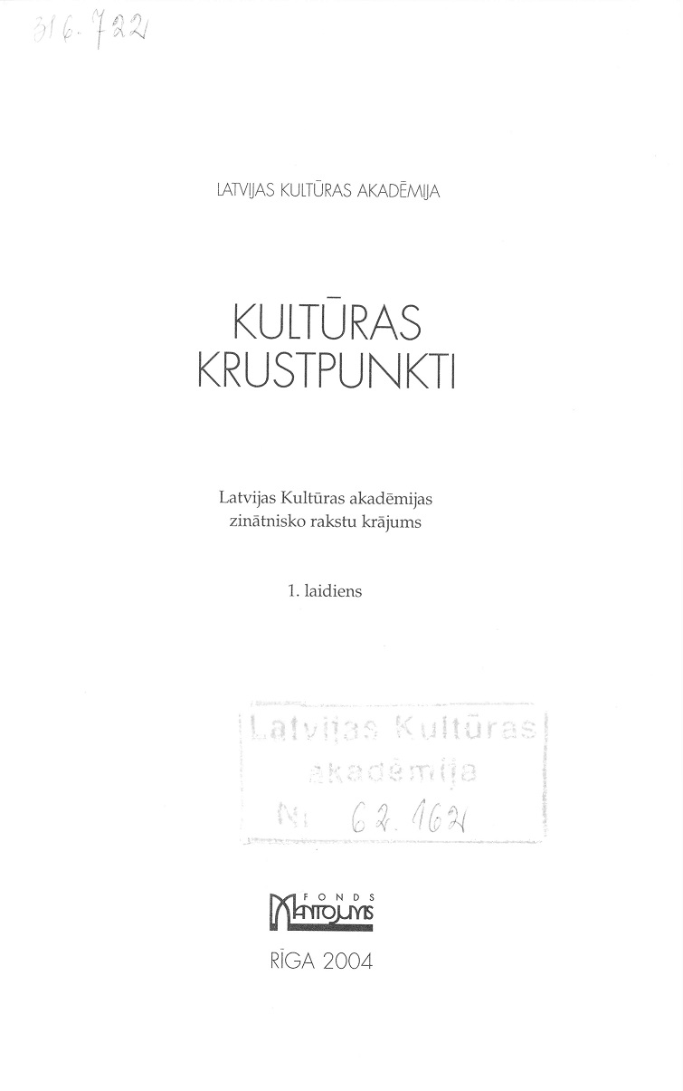 Telpiskā identitāte latvijas sabiedrības priešstatos globalizācijas kontekstā