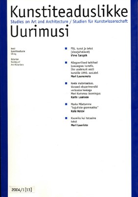 The ‘Visual Grammar’ of Marko Mäetamm Cover Image
