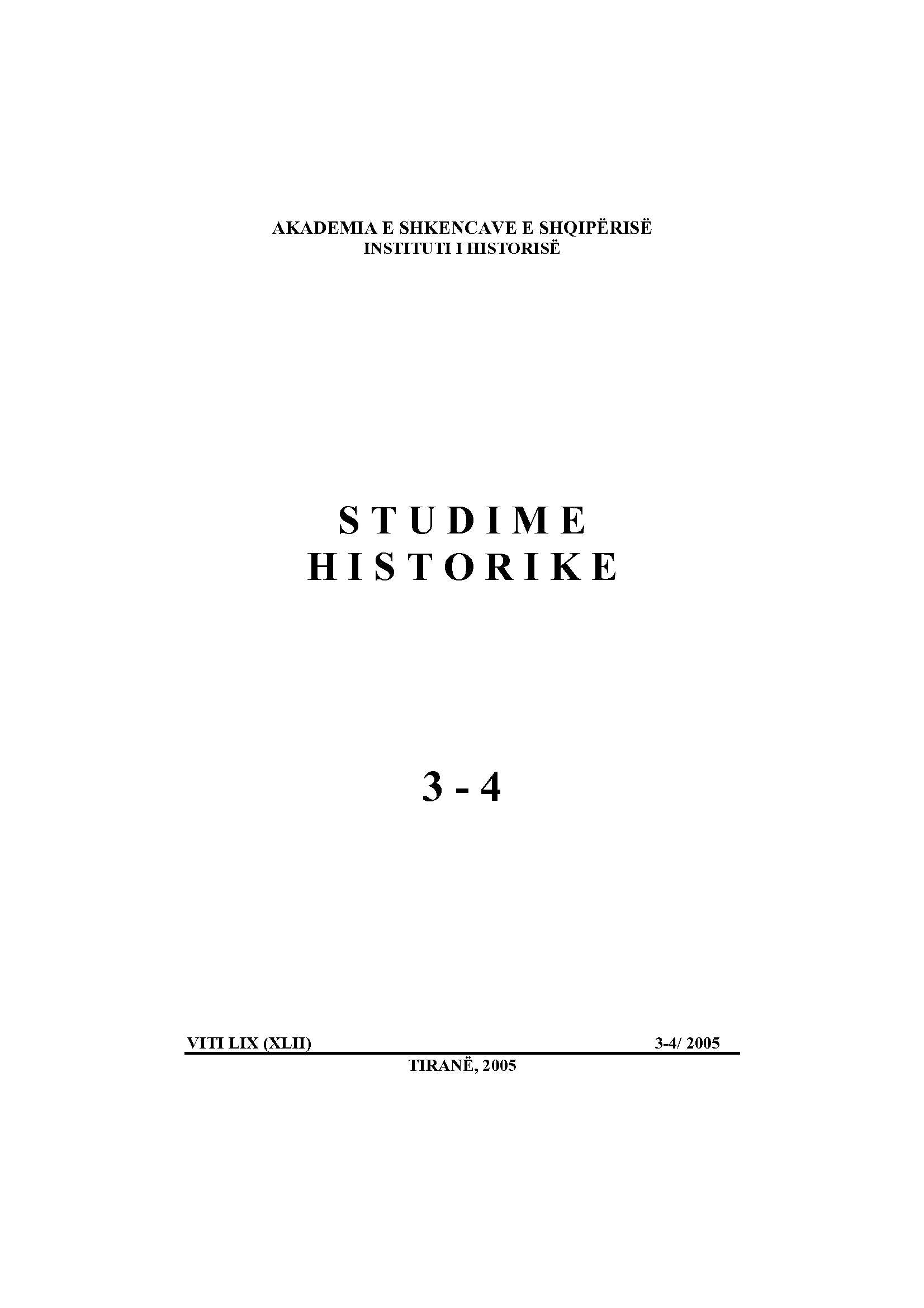 The Population of the Kaza of Shkup according to the Ottoman Registration of the Year 1831 Cover Image