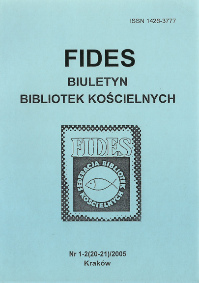 APEL Federacji Bibliotek Kościelnych FIDES do uczestników Kongresu Teologów Polskich Lublin, 12-15 września 2004 r.