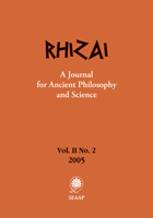 Plato’s and Aristotle’s Explanation of Human Posture Cover Image