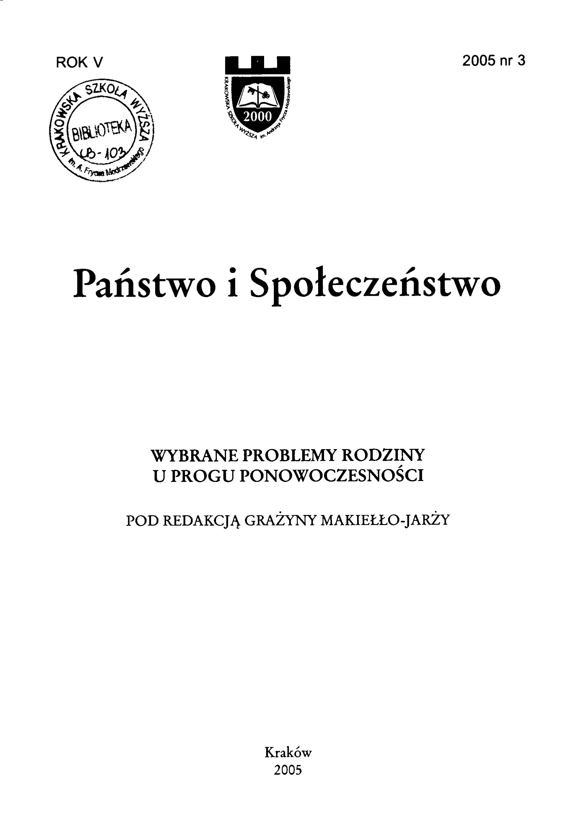 Kultura popularna zagrożeniem dla tożsamości kulturowej współczesnej rodziny polskiej