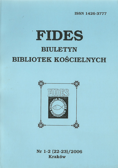 Report of the Office for Development and Computerization of Federation of Church Libraries FIDES for the period of 29.09.2006-17.05.2007 (From the 12th General Assembly to the Management Board) Cover Image