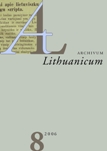 The eighth edition of Lexicon Bipartitum by Ehrenreich Weismann (1725) as a source for the German-Lithuanian part of the dictionary by Pilypas Ruigys (1747) Cover Image
