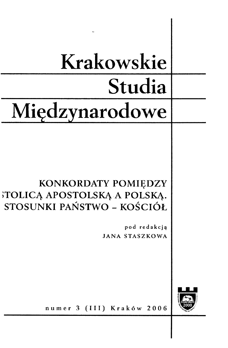 Article 10 of the 1993 concordat in the phases of ratification, implementation into Polish law and practical application Cover Image