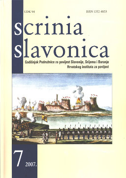 DEMOGRAPHIC PREREQUSITES FOR THE DEVELOPMENT OF AGRICULTURE IN THE VALLEY OF POŽEGA AT THE END OF THE 17TH CENTURY AND THE BEGGINING OF THE 18TH CEN Cover Image