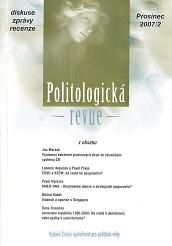 The Position of Extreme Right Wing Parties in the Czech Party System and their Program Base in the Years 1989-2006 Cover Image