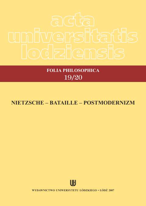 Metafora i interpretacja u Nietzschego. "Nietzsche et la métaphore" Sarah Kofman	