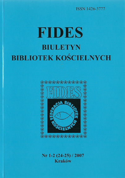 Association of theological libraries and computerization in church libraries in Poland - an outline of the issues Cover Image