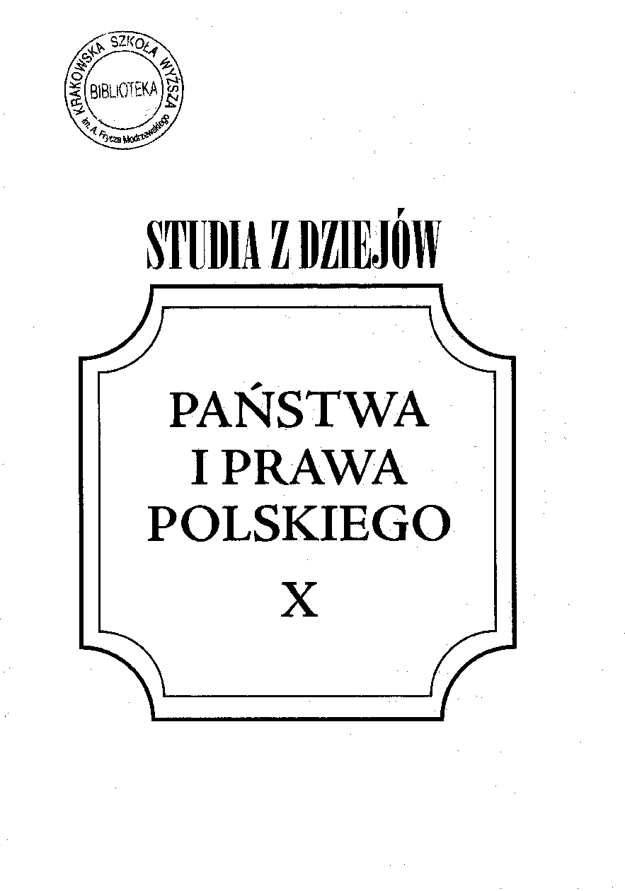 Sources of mortgage law in Poland during the partitions of 1772-1918. Part I: The period until the mid-nineteenth century Cover Image