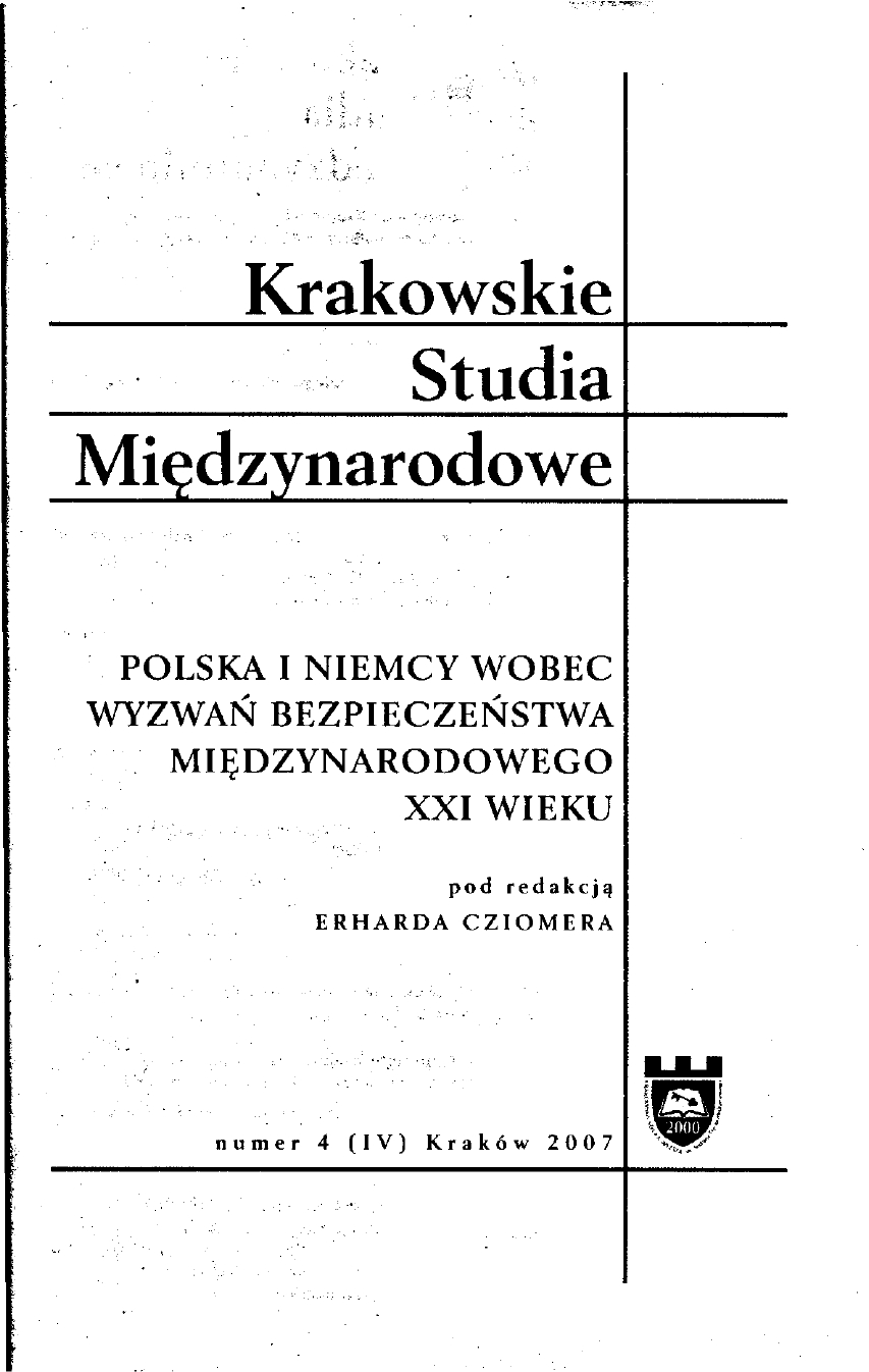 Poland and Germany in the face of international security challenges in the context of the evolution of mutual cooperation in the first decade of the 21st century Cover Image