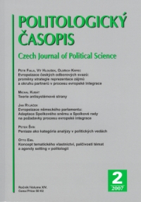 The Europeanization of Czech Trade Unions: Changes in Interest Representation Strategy and Partner Organizations in the European Integration Process Cover Image