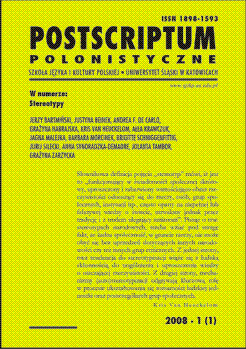 Stereotypes of Poles in the light of the results of surveys carried out among foreign students Cover Image