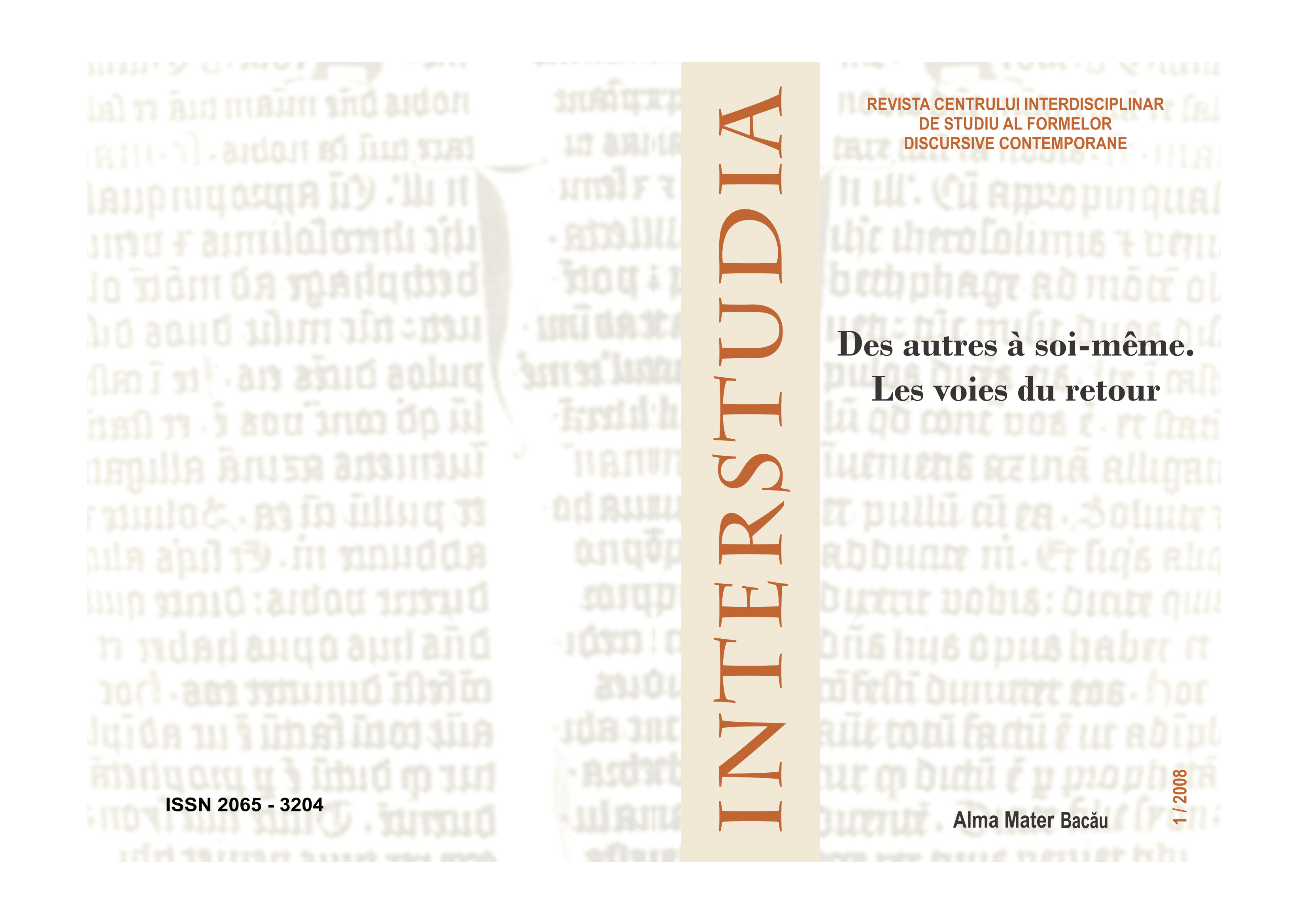 FROM ONESELF TO ANOTHER. INTIMACY AND EXTIMACY IN THE LIGHT OF ALTERITY Cover Image