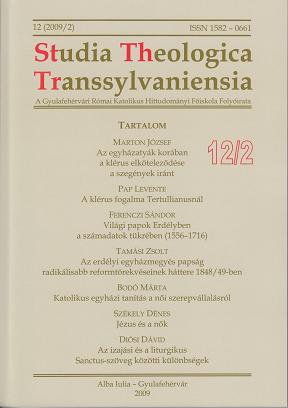 The radical clerical reform plans came forward in the Transylvanian bishopric in 1848-1849 Cover Image