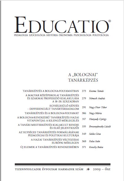 A Bologna-rendszerű tanárképzés hazai vitapontjai: a kilengő mérlegelés