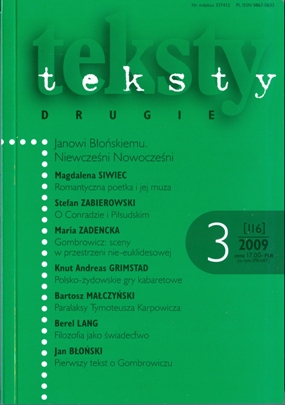 Błoński, Our Contemporary  Cover Image